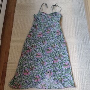 Floral Women's Dress with Pink and Green Pattern